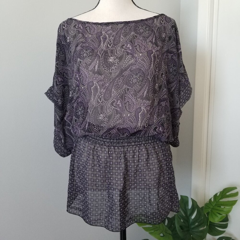 Miley Cyrus & Max Azria sheer top L
